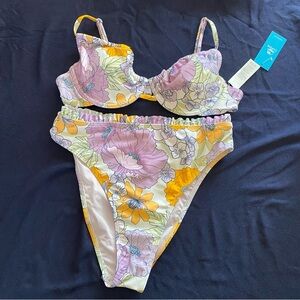 Cupshe Floral Bikini Set with Underwire